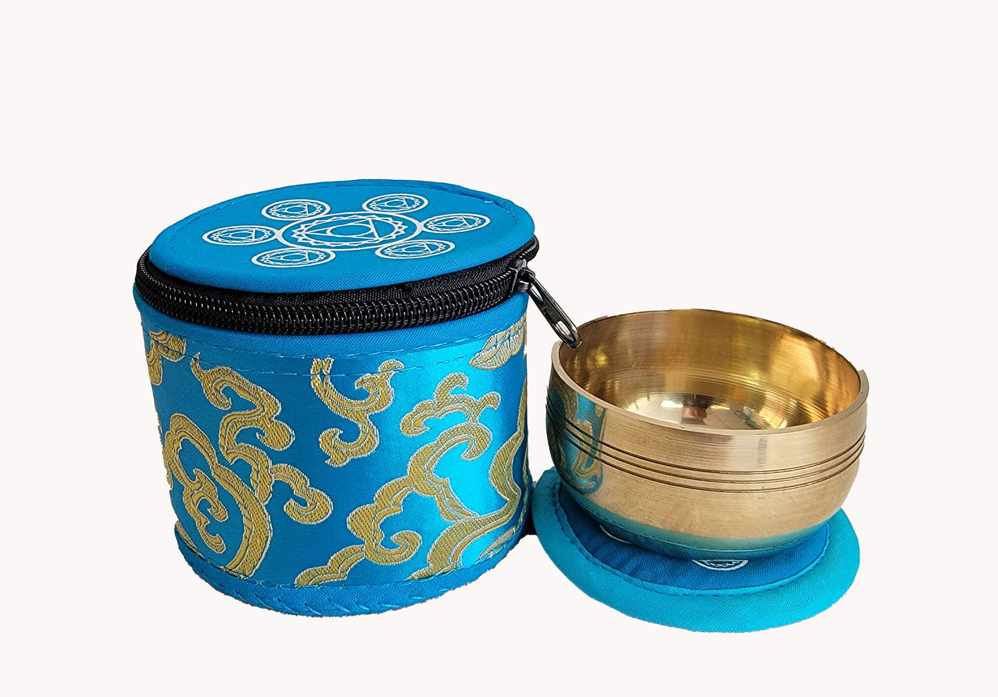 The throat chakra small singing bowl.