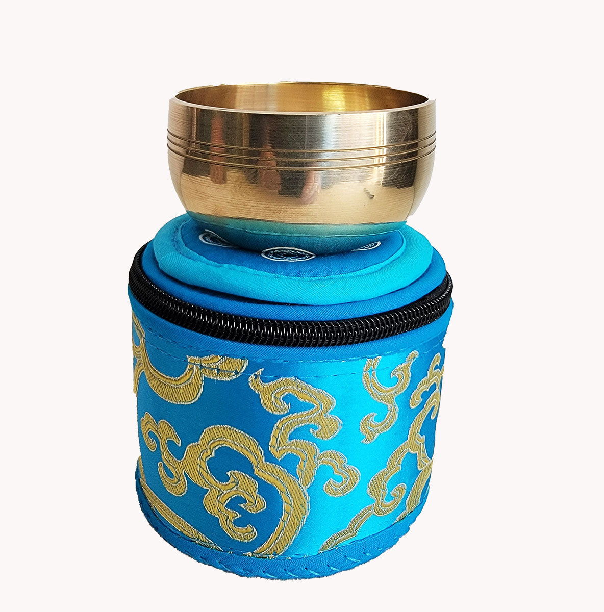 The throat chakra small singing bowl.